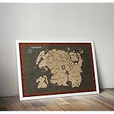 Elder Scrolls Karte, Tamriel Karte, Skyrim Poster A3 11.7 x 16.5 Zoll