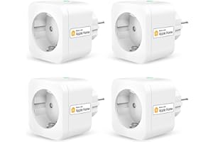 Refoss Smart Gniazdko działa z Apple HomeKit, Gniazdko Wi-Fi z pomiarem zużycia energii, Gniazdko z programatorem czasowym i pilotem, Z obsługą Alexy, Google'a, 4 sztuki