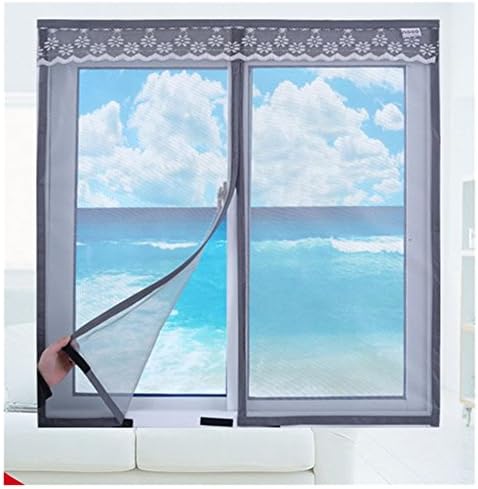 Magnetic Door Window Screen Densified mesh Anti-mosquito Anti-insect (60 X 120CM, Grey)