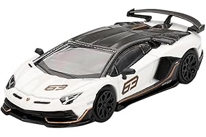 MINI GT LAMBORGHINI AVENTADOR SVJ N 63 LHD 2022 WHITE BLACK