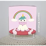 handgemachte Tischlampe Einhorn Rosa (aus Tapete)