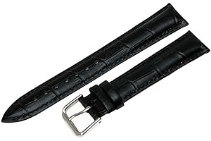 RECHERE Alligator Crocodile Grain Leather Watch Band Strap Pin Buckle Color White