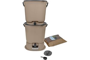 SKAZA EXCEEDING EXPECTATIONS. Bokashi Essential - Set di 2 compostatrici da 15,3 l+1 kg di Brain+1 base per Capuccino