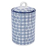 Nicola Spring Patterned Porcelain Kitchen Utensil Holder Pot - Blue Flower Print Design