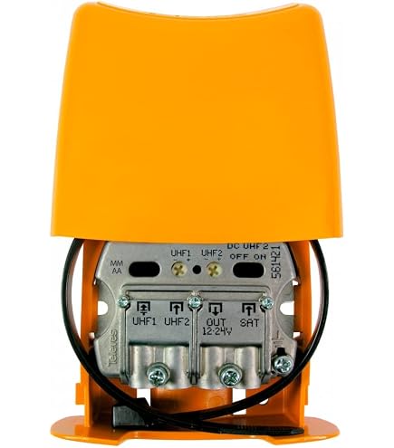 Amplificateur De Mât 4 Entrées FM/BIII/DAB/UHF 36dB Avec Filtre LTE 5G - Installation Extérieure