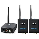 1Mii 3-in-1 Audio Sender Empfänger, Drahtlos Transmitter und 2 Receivers, 2.4G Niedrige Verzögerung, 100m Großer Reichweite v