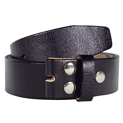 NPET BZ020 Men's Belts Genuine Full Grain Leather Belt Classic Vintage Style 1.5" (38mm) Wide Black