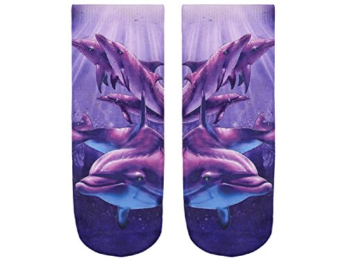 Preisvergleich Produktbild Socken Delfine lila Strümpfe Socke, Delfin Tier Tiere Wassertiere