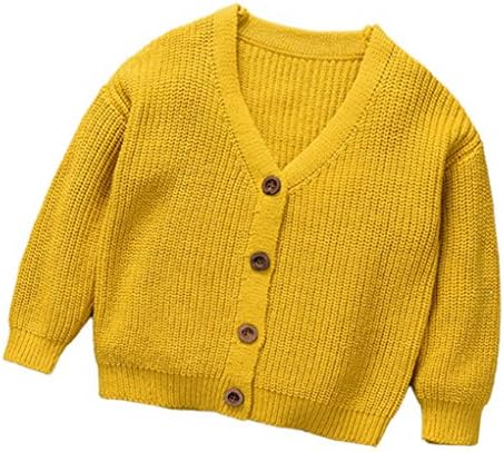 Baby Coat Jacket , DoraMe Kids Girls Boys Sweater Hooded Knit Pullovers Cardigan Warm Coat (120/4-5Y, Yellow)