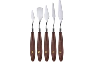 FLZONHUT FLZONE Cuchillos de Paletas Acero Inoxidable,5 Piezas Set de Pintura Acrílica Pintura Raspador para Pintura al óleo del Artista Pintura Acrílica