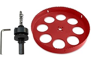 TUNEZ® Scie cloche M42 bimétallique avec arbre hexagonal et forets de centrage en métal pour bois, métal, plaque de plâtre, tôle, tuyau en plastique (250 MM)