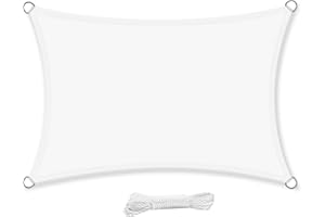 swift Vela Ombreggiante Impermeabile Rettangolare 3x4 m Protezione Anti Raggi UV Tenda a Vela 4x3 m, Telo Tenda da Sole a Vela per Esterno, Giardino & Gazebo, Bianca