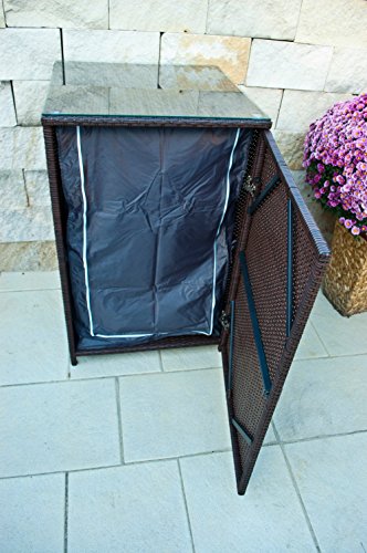 PolyRattan Kissenbox DEUTSCHE MARKE — EIGNENE PRODUKTION 7 Jahre GARANTIE Garten Möbel incl. Glasplatte für 20 Sitzkissen Ragnarök-Möbeldesign (braun) Gartenmöbel Gartentisch Aluminium Rattan Beistelltisch, Stehttisch - 9