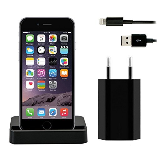 iProtect Set 3 en 1 con base de conexi n-docking station cable de datos USB con funci n de carga y enchufe con cargador USB para Apple iPhone 5 5s 5c SE iPhone 6 6 Plus 6s 6s Plus iPhone 7 7 Plus iPhone 8 8 Plus iPhone X en negro reviews iProtect Set 3 en 1 con base de conexi n-docking station cable de datos USB con funci n de carga y enchufe con cargador USB para Apple iPhone 5 5s 5c SE iPhone 6 6 Plus 6s 6s Plus iPhone 7 7 Plus iPhone 8 8 Plus iPhone X en negro