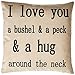 Produktbild DAICHAI I Love You A Bushel and A Peck \ n \ n \ n \ n \ n Generic Personalized Cotton Blend Linen Throw Pillow Cushion Covers, Beige, 18" x 18 \ n \ n \ n
