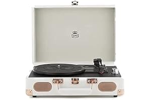 GPO Soho Giradischi a Valigetta Retro con 3 Velocità - Bianco