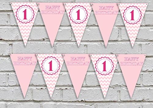 Girls 1st Birthday Pink Bunting 2.5 metres