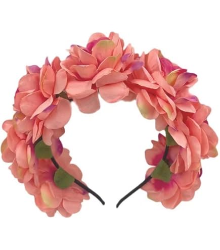 Amakando Nastro per Capelli con Fiori - colorato | Cerchietto Fiori | Cerchietto Fiori Damigelle | Acconciature Capelli Hippy