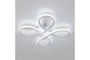 SENQIU Modern LED Ceiling Light, 30W Creative Ceiling Lamp Fixture with Flower Design, 6500K Cool White Semi Flush Ceiling Lighting for Bedroom, Living Room, Dining Room, Kitchen, Corridor, Balcony