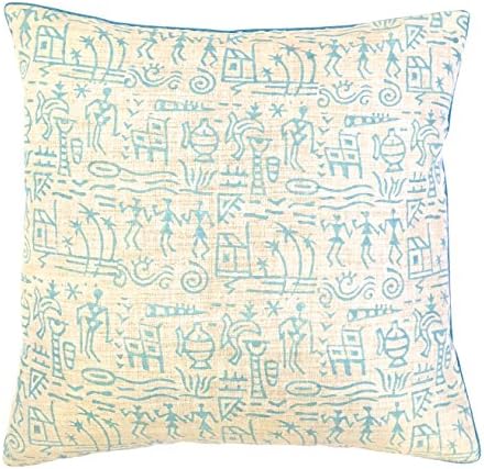 The Indian Promenade TIP Light Blue Warli Print Pastel Cushion Cover