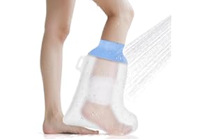 ANOMM Protector Escayola Pierna Adulto, Funda Impermeable de Silicona Suave Comoda para Ducha, Bolsa Hermetica Reutilizable para Cubrir Vendajes, Yeso, Heridas (Suelas)