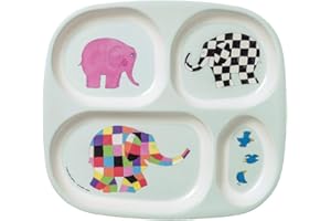Elmer Petit Jour Paris - EL935P - Plateau à Compartiments Parfait pour la diversification alimentaire 6Mois+ - Mélamine - Sans BPA - 24 x 21- Lavable Au Lave-Vaisselle - MULTICOULEURS-