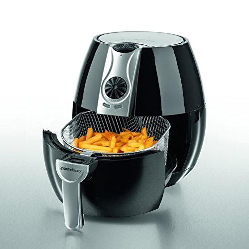 GOURMETmaxx 00981 Heißluft-Fritteuse | inkl. Brotbackkorb | 8 Funktionen | 3 Liter | 1.500 Watt | Schwarz-Silber - 2