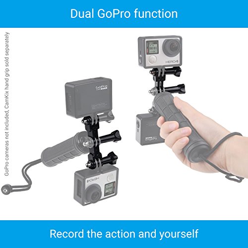 Doppio Supporto per GoPro Hero, Porta Telefono Universale e Adattatore Treppiede - Registra video con 2 Angoli Camera Diversi Contemporaneamente - Utilizzare lo smartphone come un mirino e Controller per il tuo GoPro