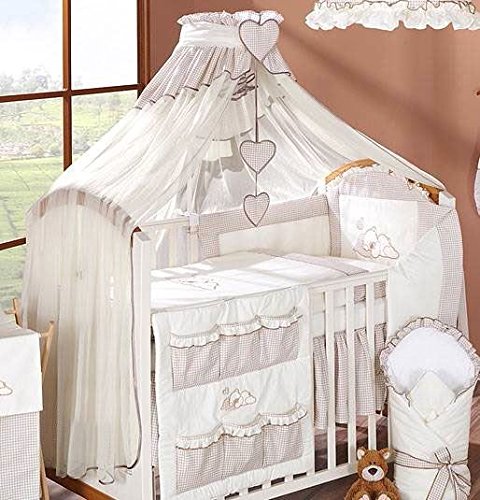 Luxury Baby Canopy/Mosquito Net 480 cm for Cot Bed + Holder/Rod (BROWN CHECK)