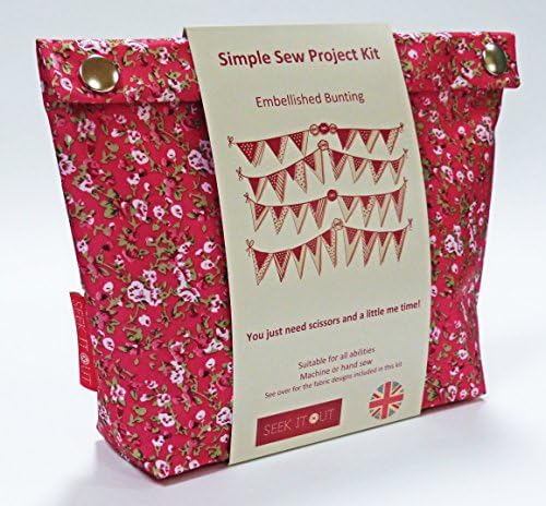 Liberty inspired Print Simple Sewing / Craft Kit - Make your own Embellished Bunting (Bright)