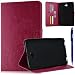 Produktbild Samsung Galaxy Tab A (2016) 10.1 T580N / T585N Hülle, Yokata Cover Flip PU Lederhülle Geprägt Löwenzahn Motiv Bookstyle mit Eingebautem Magnet Magnetverschluss Handyhülle Sehr Dünn Standfunction Case Backcover Tasche Karten Slot Schutzhülle Etui Brieftasche Cover + 1x Kapazitive Feder - Rose Red