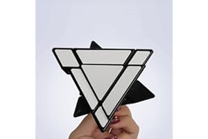 Oostifun Gobus 3x3 SengSou Mirror Design Pyramid Pyraminx Triangle Magic Cube Speed Puzzle Cube Toy Negro y Plateado con un Soporte para Cubos