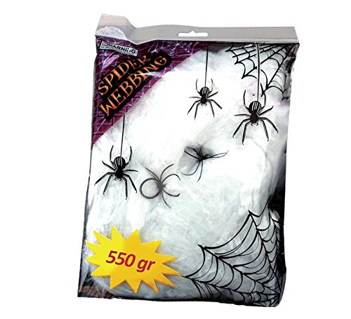 Guirca Maxi ragnatela con ragni 500 grammi decorazione Halloween