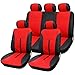 Produktbild eSituro universal Auto Schonbezug Komplettset Sitzbezüge für Auto aus Kunstleder schwarz/rot SCSC0085