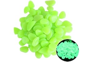 COMVIP 50Pcs Galet Lumineux Extérieur pour Jardin Gravier Fluorescent Aquarium Vert