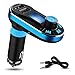Produktbild FM Transmitter, Yokkao Bluetooth Radio Empfänger Universaler KFZ Auto Radio Adapter unterstützt Micro SD Karte und USB Stick Auto Ladegerät für Smartphones - Blau