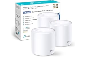 TP-Link Deco X60 WiFi 6 Mesh, AX3000 Sistema per tutta la casa, Copertura fino a 650m2, Sostituisci router e extender tradizionali, Funziona con Alexa (confezione da 3)