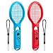 Price comparison product image Tennis Racket for Nintendo Switch Joy-con Controllers, 2 Pieces Tennis Racket Accessories for Mario Tennis Aces Game, Grips for Switch Joy-con (Blue and Red L)