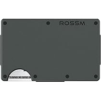 ROSSM AirTag-portemonnee – slanke portemonnee met AirTag-houder – dunne portemonnee van koolstofvezel en metaal – RFID-blokkering en diefstalbeveiliging in je voorzak, S