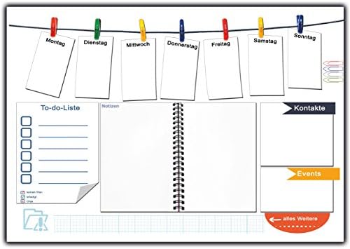 Tear-Off Paper Desk Pad with To-Do List Pad Note Field Weekly Plan Reminders Tear-Off Pad Weekly Planner for Children and Adults
