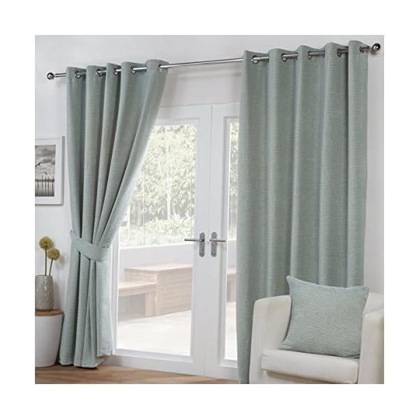 Sundour Paloma Fully Lined Ready Made Eyelet Curtains, Duck Egg