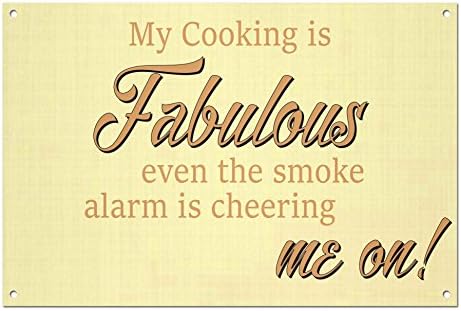 Funny 'My Cooking Is Fabulous' Toilet Sign White Aluminium Metal Sign