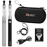 LoVaper® Ecig / E Shisha Starterset with 1100mAh Evod (Bottom Charge) + 1.6ml CE4 Atomizer with 10 Wicks System + eGo T Lanyard + E cigarette Case, E Cig Vape Pen No E Liquid, No Nicotine (2per)