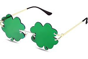 BITOWO St Patricks Day Shamrock Glasses St Patricks Day Accessories Sunglasses Men Women Kids Irish Four Leaf Clover Green Glasses St Patrick's Day Glasses Paddys Day Accessories Sunglasses