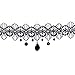ImportedFaux Pearl Tassel Flower Gemstone Lace Choker Statement Necklace Black-56005125MG RS.310.00