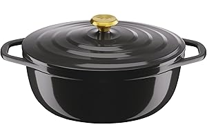 Tefal Cocotte en fonte ovale 30 x 23 cm (5,7 L), Induction, Revêtement céramique, Couvercle à condensation, Rétention de chaleur, Cuisson lente, Légèreté, Air, Gris E2558904