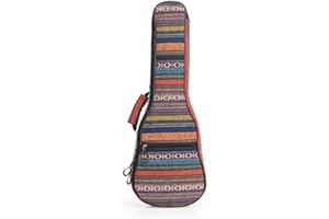 Surwin Ukulele Case, Ukulele Gig Bag for 21 23 26 Inch Ukulele, Backpack Adjustable Ethnic Ukulele Cover Padded Bag for Concert, Soprano, Tenor (26 inch,Bohemia 2)