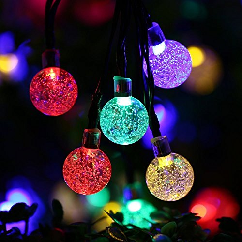 QederTEK LED Solar Lichterkette 6 Meter 30er LED Solar Lichterkette Garten Globe Außen, Solar Beleuchtung Kugel für Party, Weihnachten, Außen, Hausdekoration, Fest Deko usw (Mehrfarbig) - 5