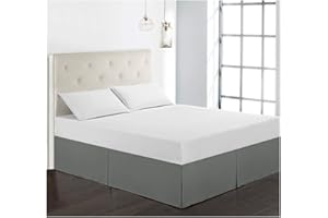 GUOCU Cubre Canapés para Somier – Falda de Cama Tejido Microfibra Poliéster - Fuerte, Suave y Duradero Gris Oscuro Double