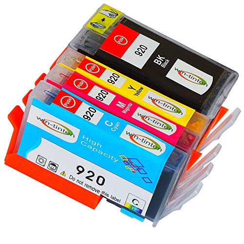 Win-TinTen Paquete de 6 reemplazos para HP 920XL Cartucho de Tinta Compatible para for HP Officejet 6500A 6500 7500A 7500 6000 7000 Impresora